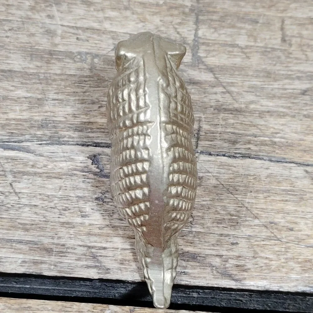 Vintage Brass Figurine Paperweight MCM Armadillo Animal